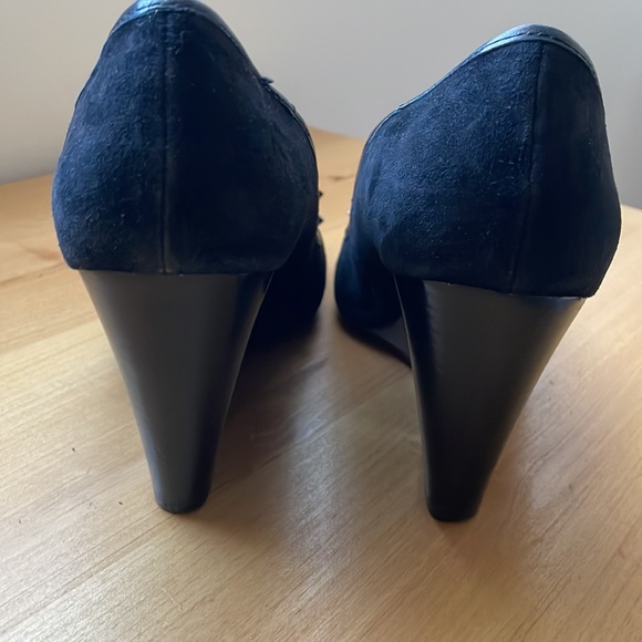 Coach Black Suede Wedge Shoes. - Picture 9 of 16